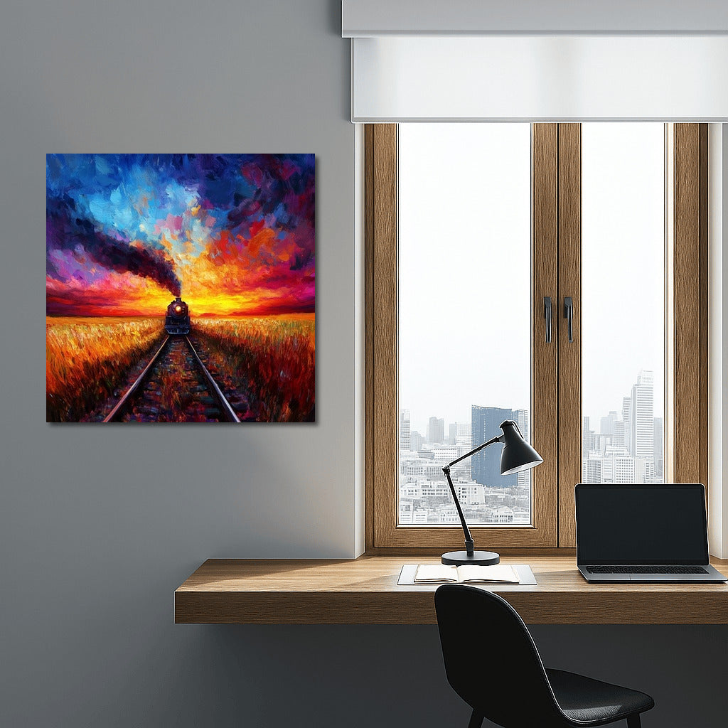 Sunset Express: A Vortex of Colors and Light