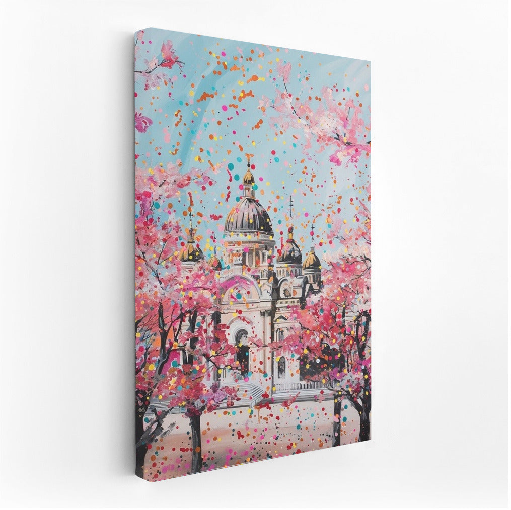 Sakura in the Temple's Embrace