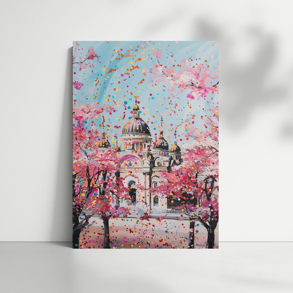 Sakura in the Temple's Embrace