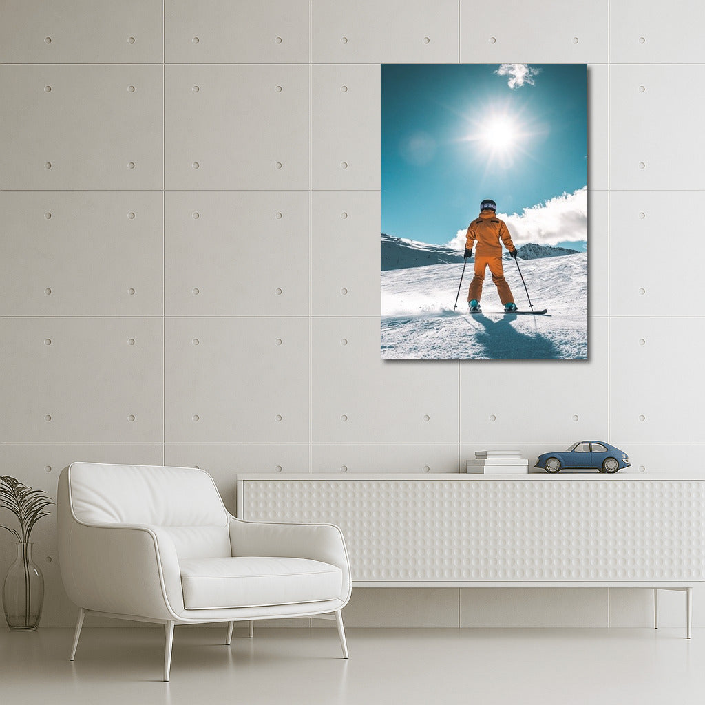 Sunny Flight of the Skier