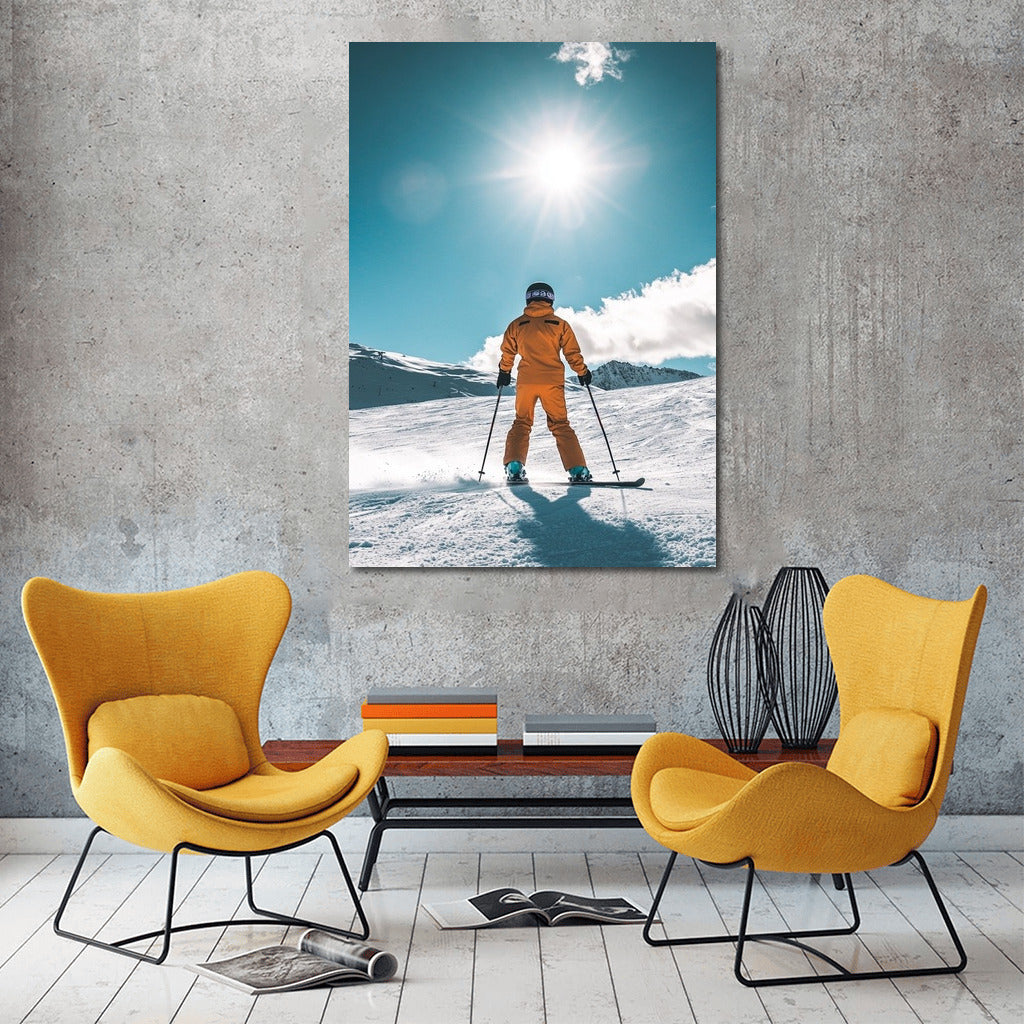 Sunny Flight of the Skier