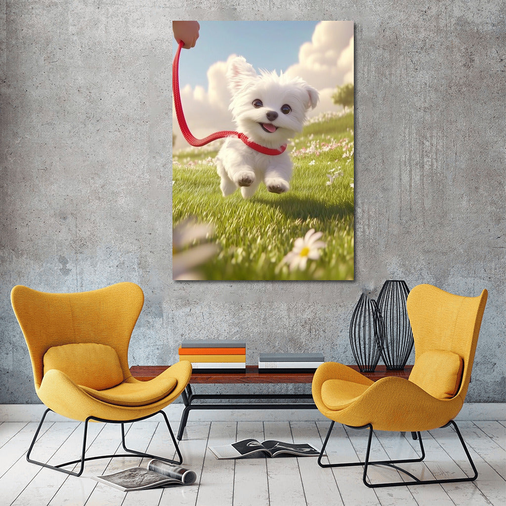 Sunny Fluffy on the Lawn