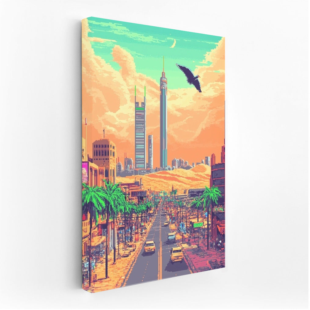 Pixel Skyscraper Oasis