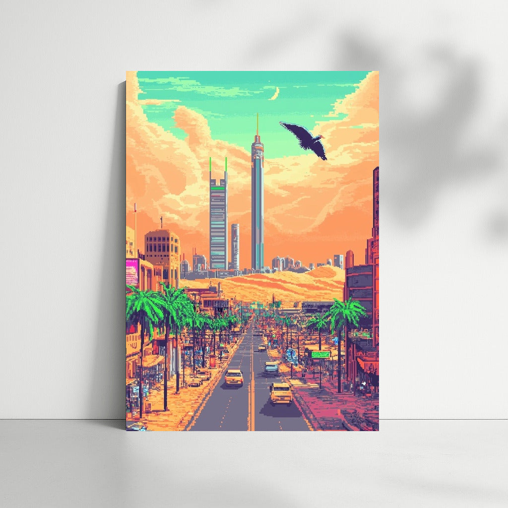 Pixel Skyscraper Oasis
