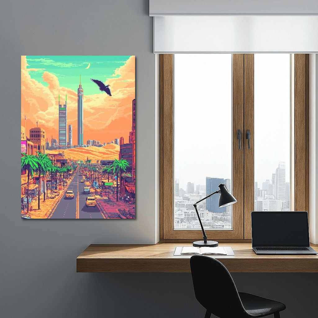 Pixel Skyscraper Oasis