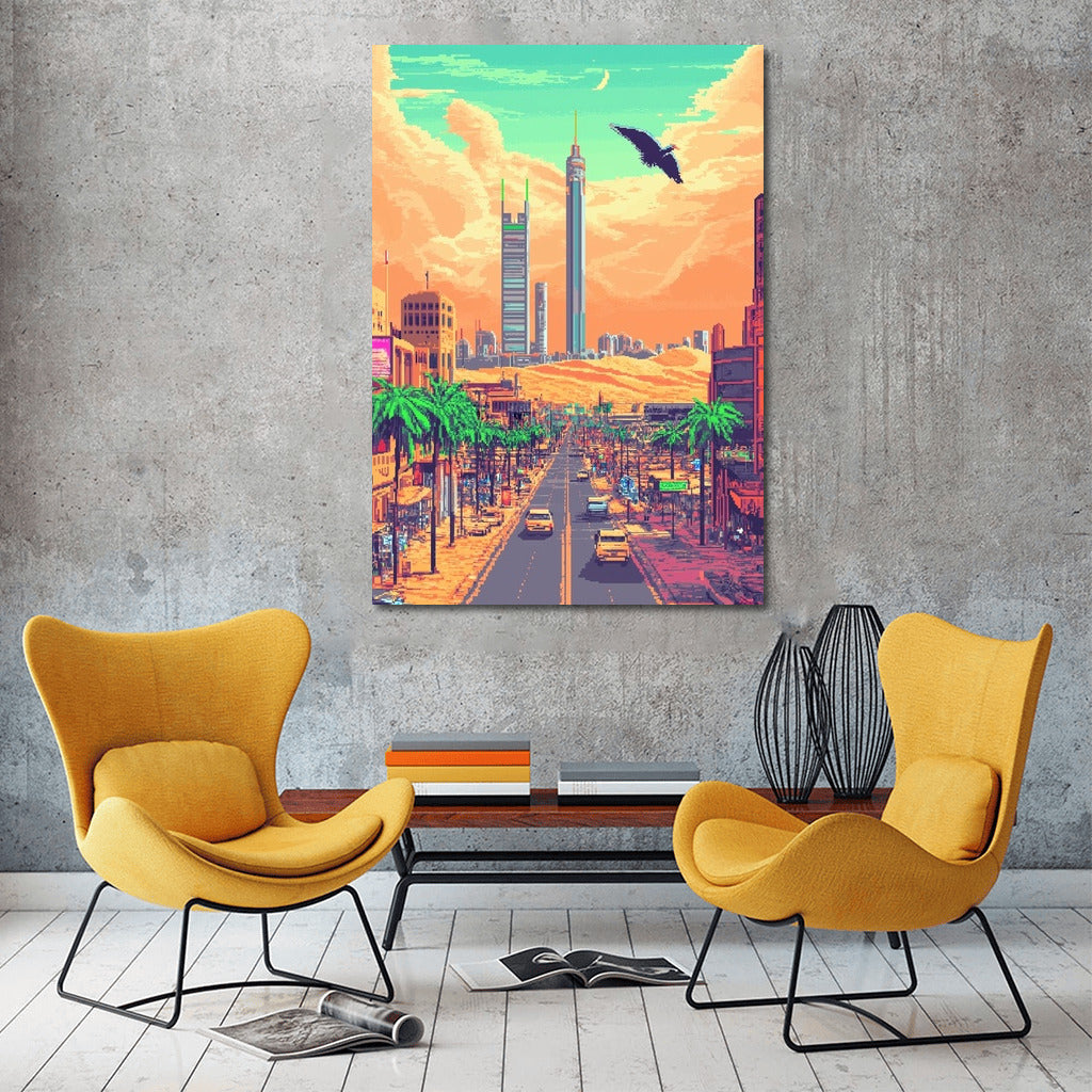 Pixel Skyscraper Oasis