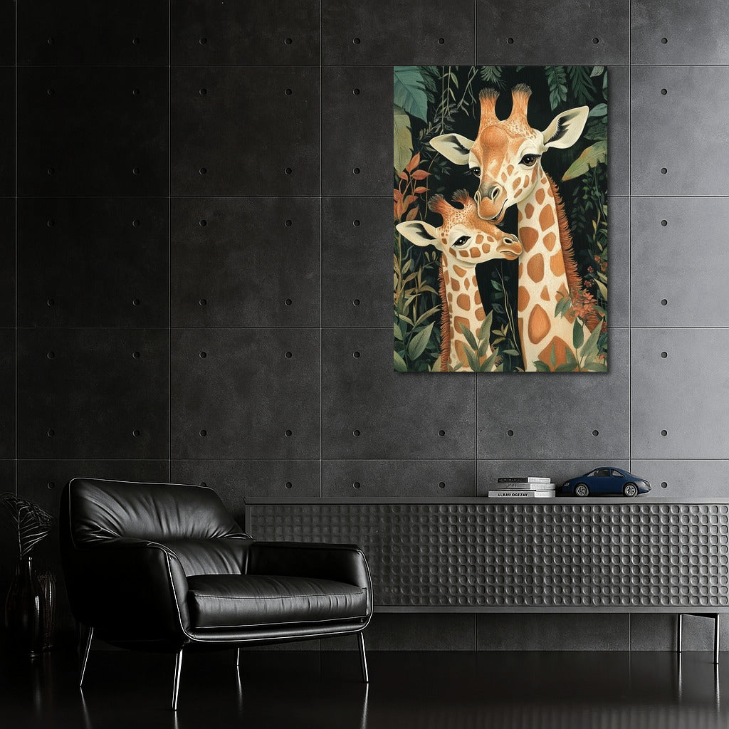 Dance of the Giraffes among the Emerald Vines