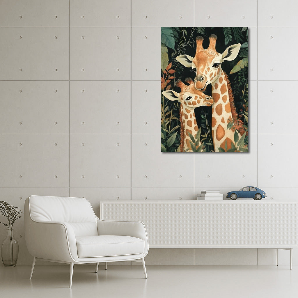 Dance of the Giraffes among the Emerald Vines