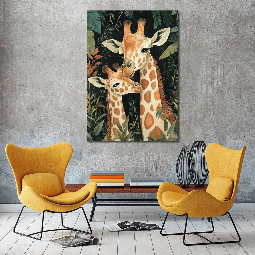 Dance of the Giraffes among the Emerald Vines