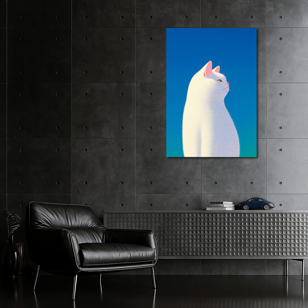 Heavenly Guardian in a Snow-White Coat