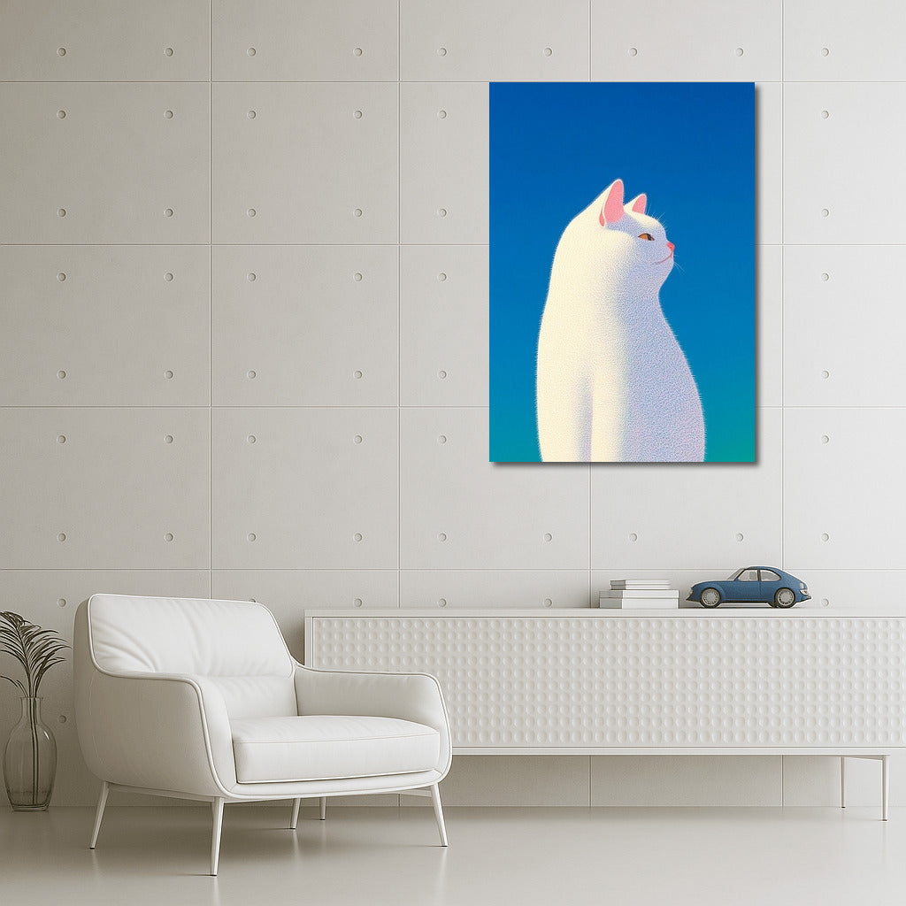 Heavenly Guardian in a Snow-White Coat