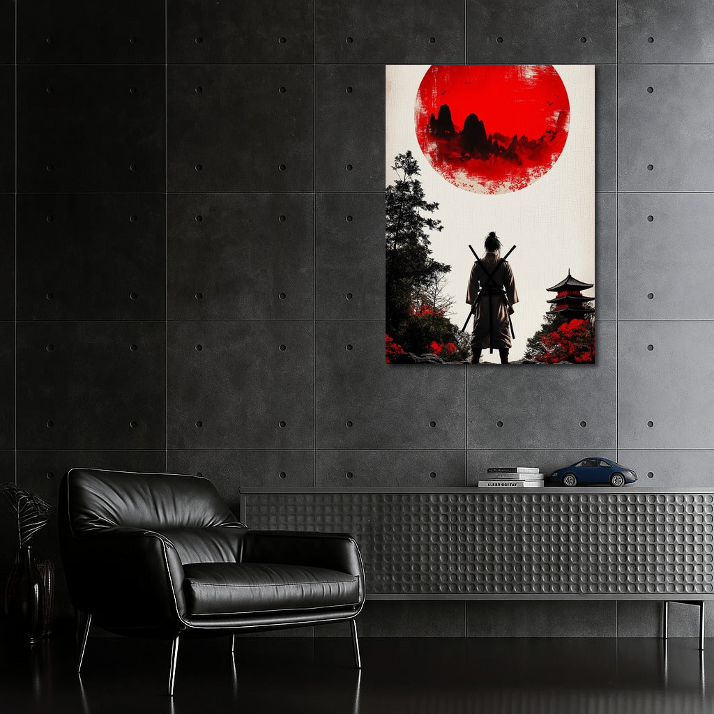 Samurai in the Rays of the Scarlet Sunrise