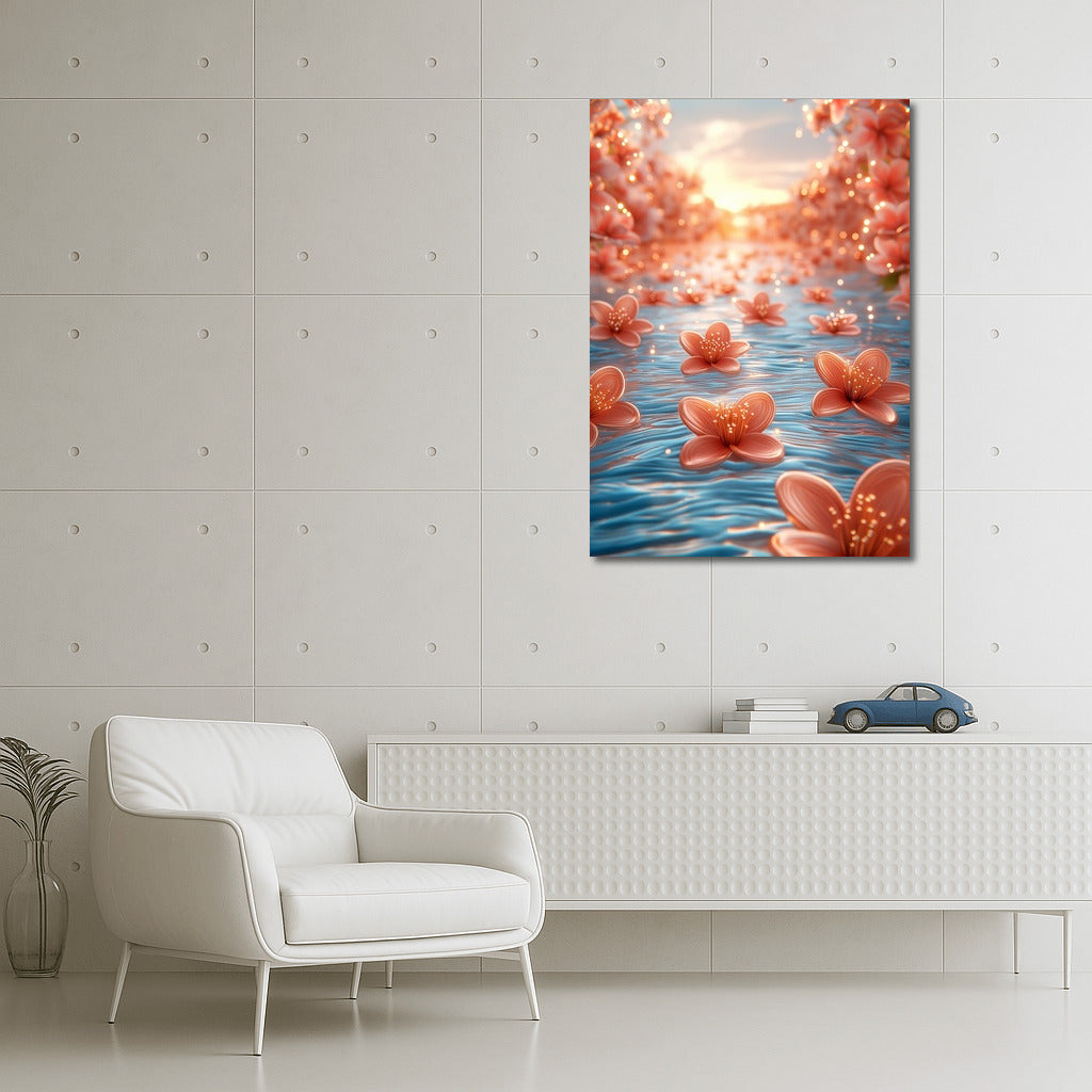 Symphony of Sunset and Flowers