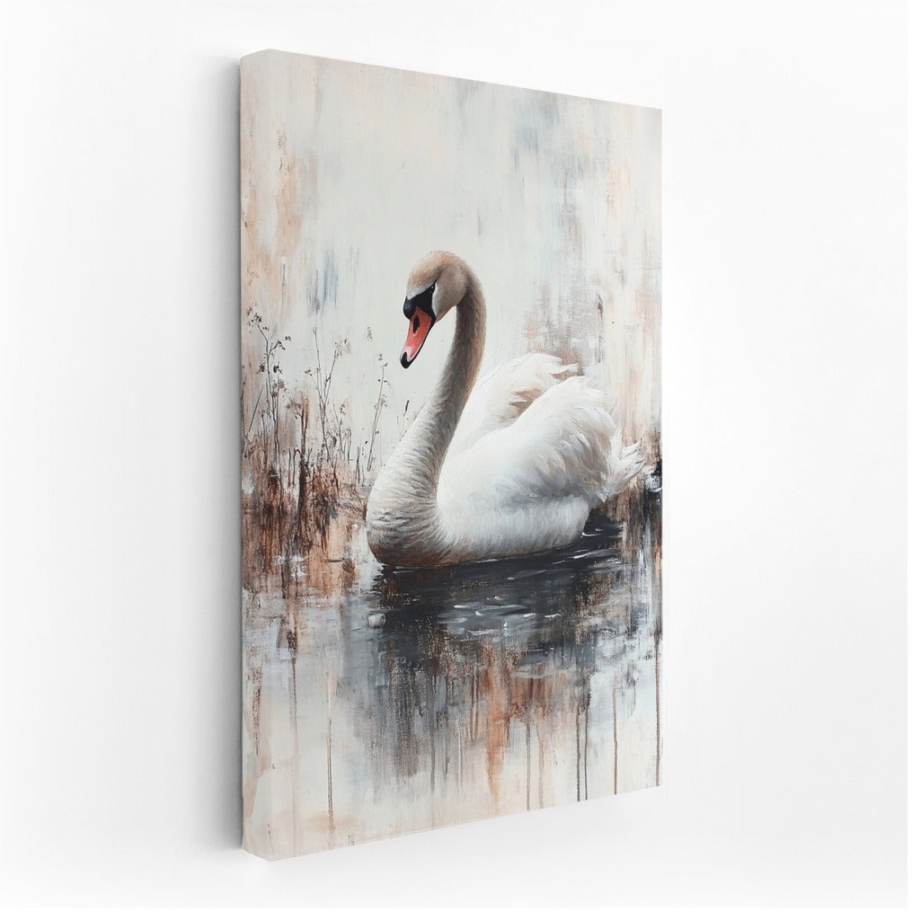 Harmony of Swan Swimming