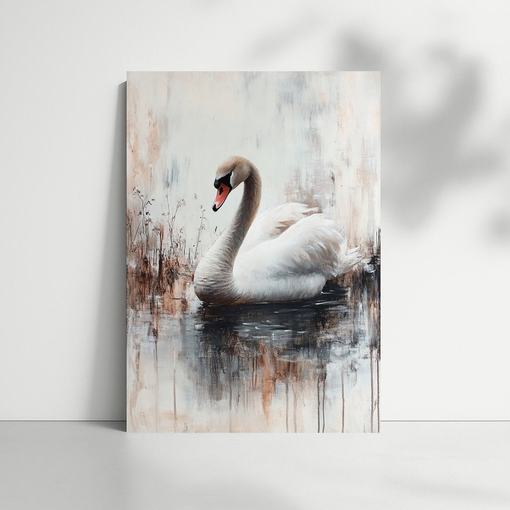 Harmony of Swan Swimming
