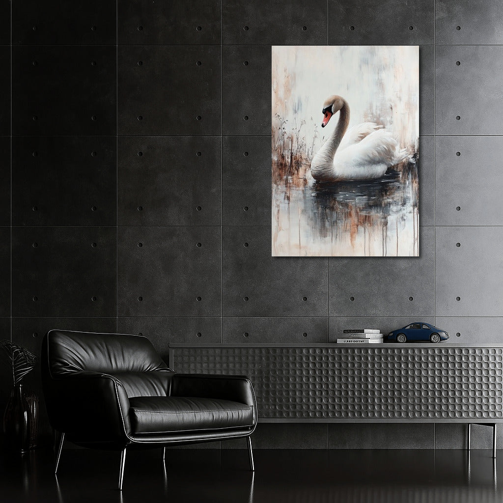 Harmony of Swan Swimming