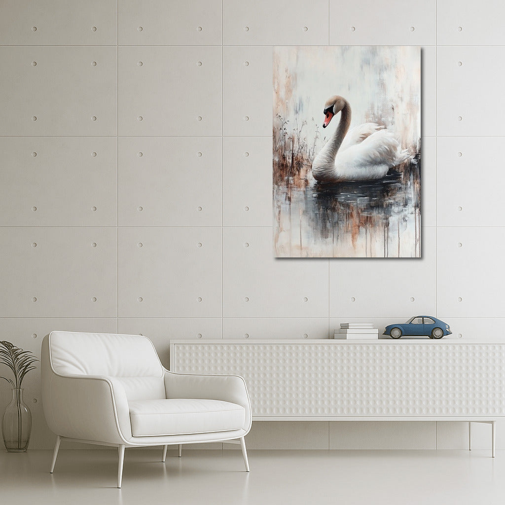 Harmony of Swan Swimming