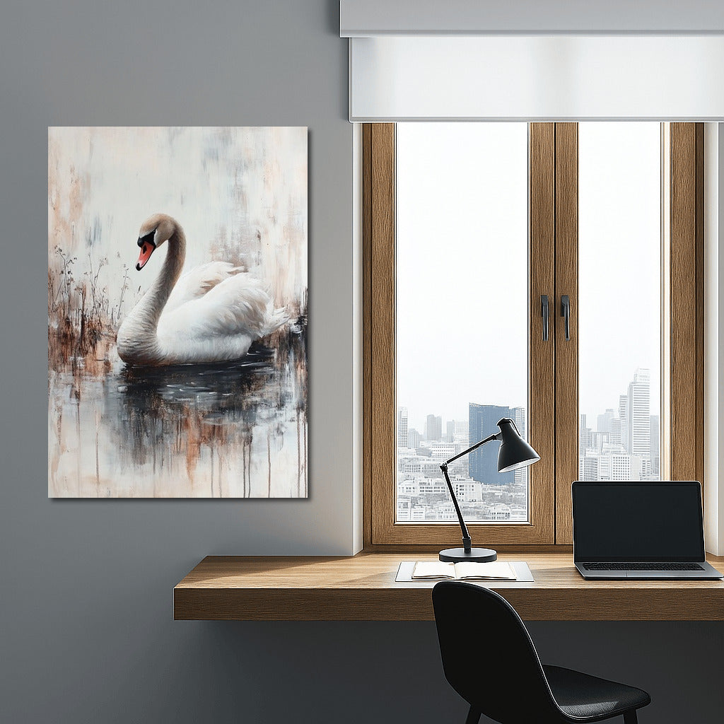 Harmony of Swan Swimming