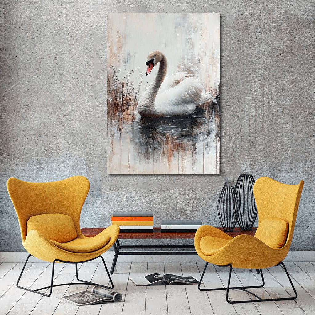 Harmony of Swan Swimming