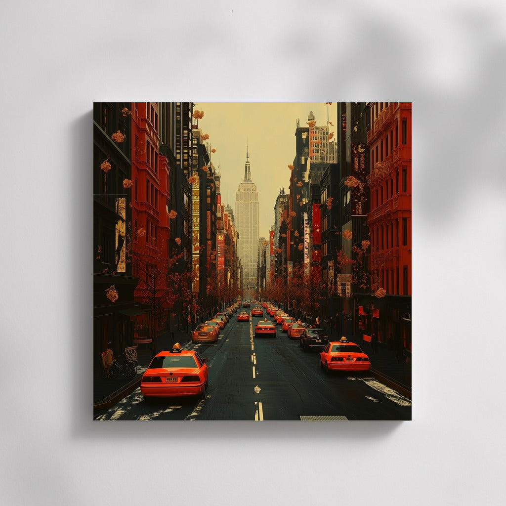 Autumn Whirlwind of New York Taxis