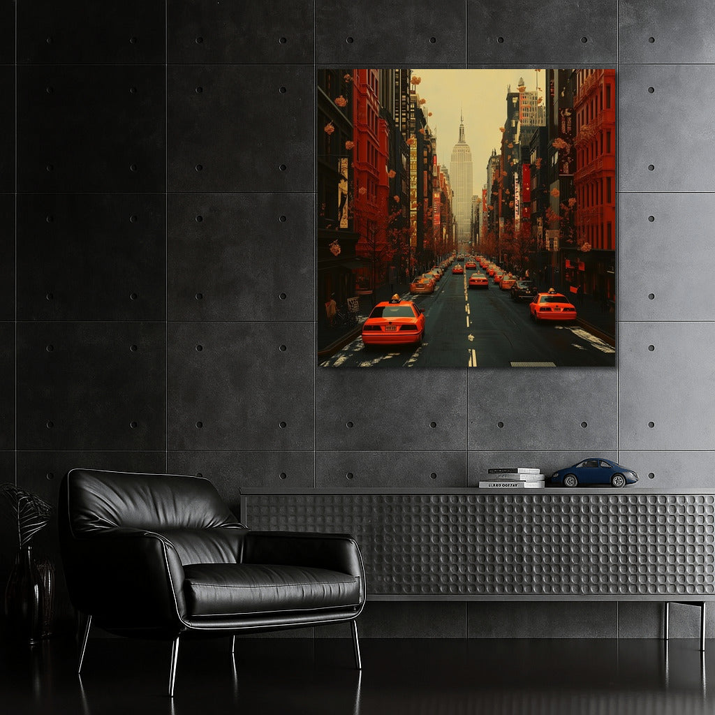 Autumn Whirlwind of New York Taxis