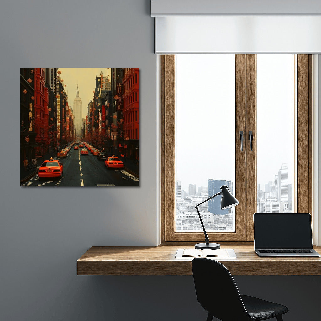 Autumn Whirlwind of New York Taxis