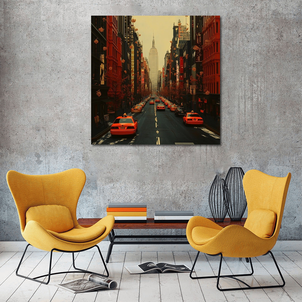 Autumn Whirlwind of New York Taxis