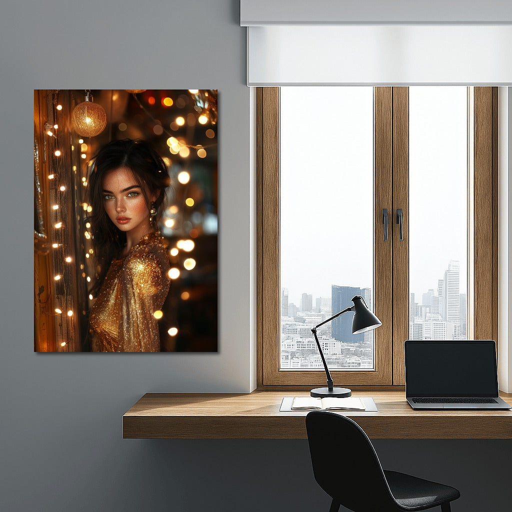 Fireflies of Comfort: Girl in the Glow of Garlands