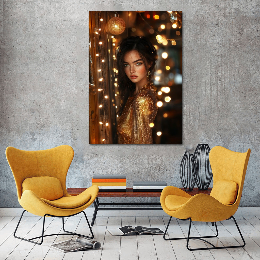 Fireflies of Comfort: Girl in the Glow of Garlands