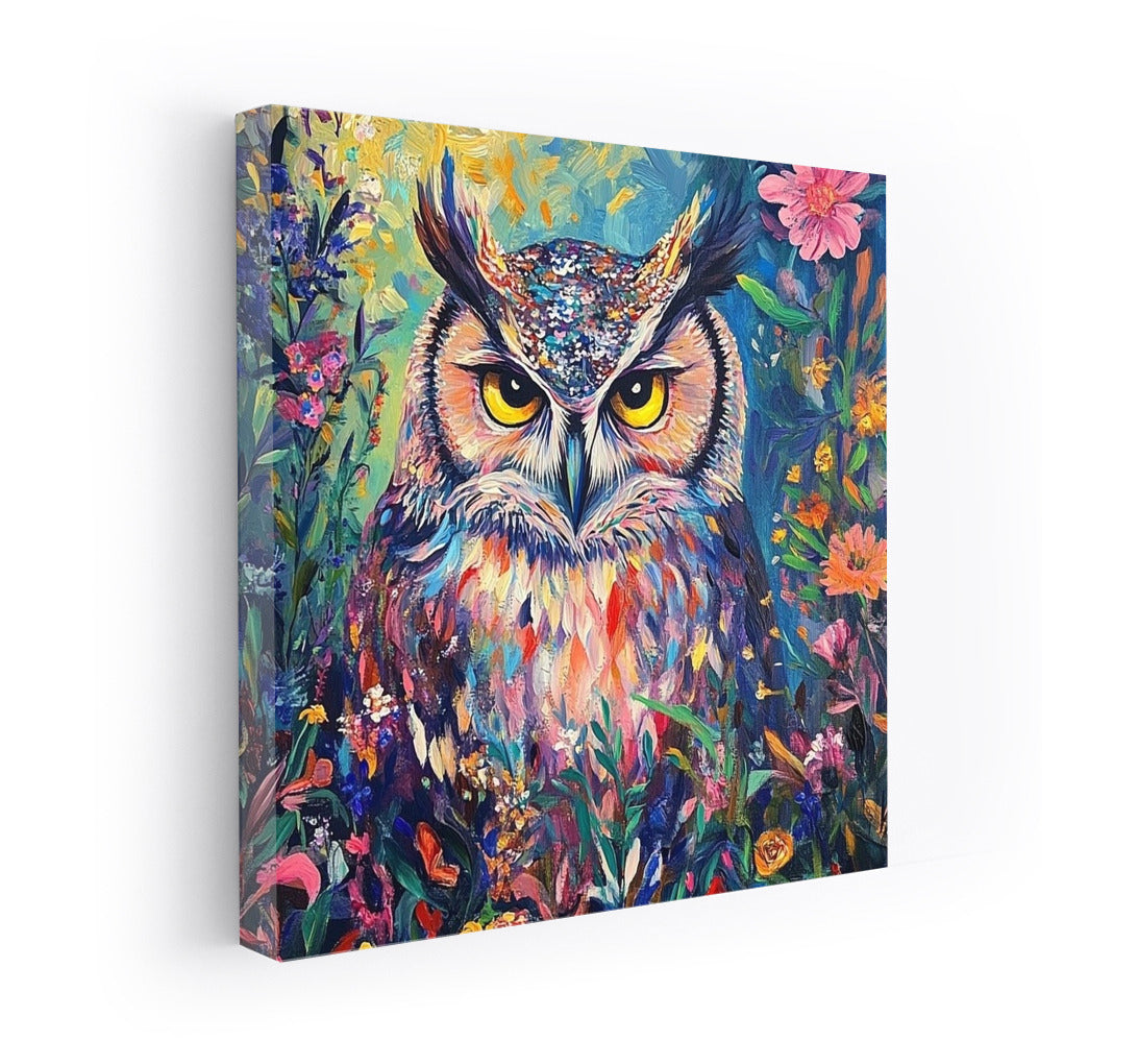 Owl in a Flower Whirlwind
