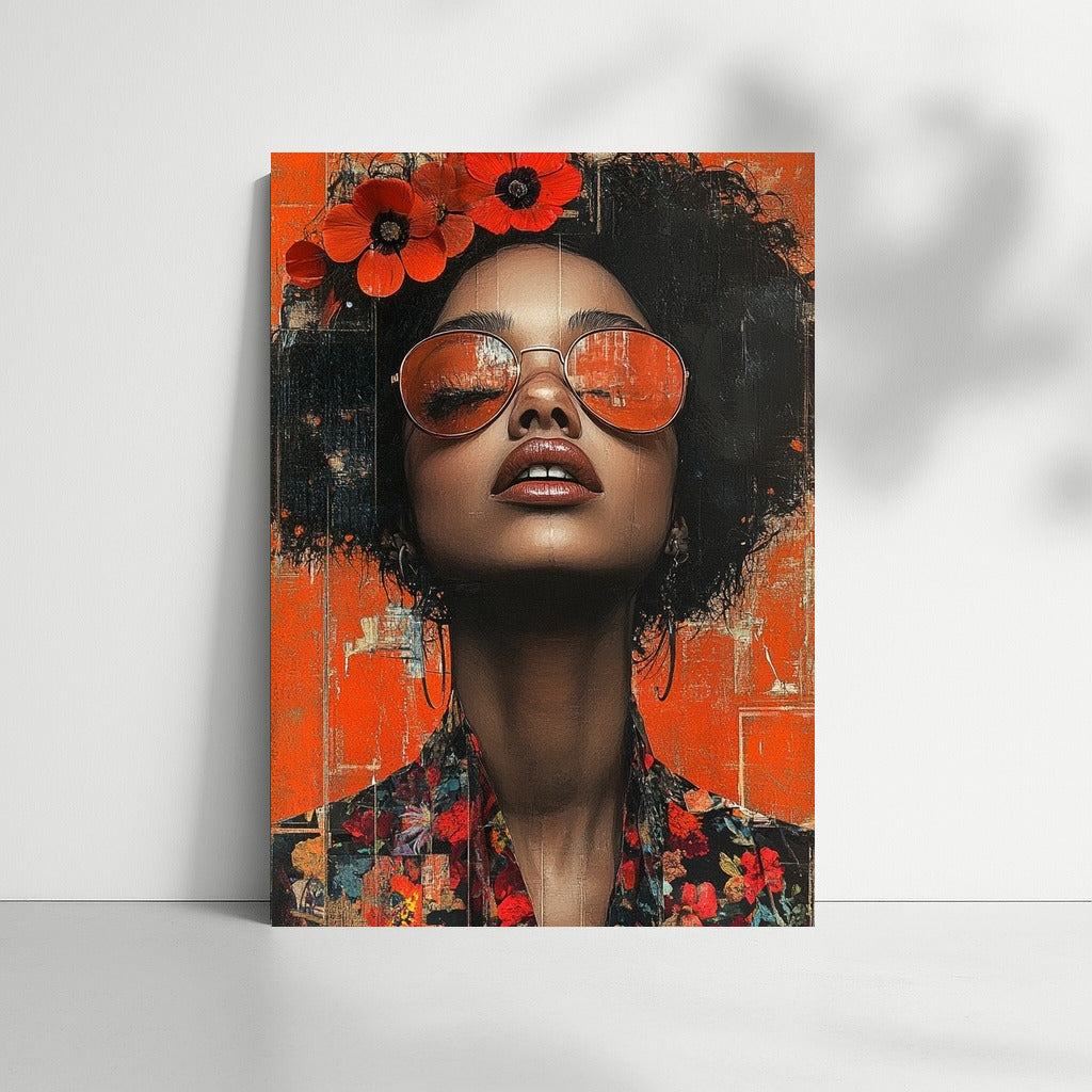 Flower Muse in Orange Sunset