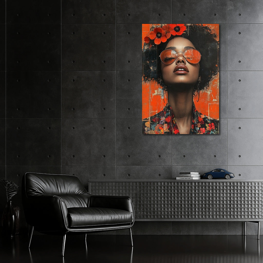Flower Muse in Orange Sunset