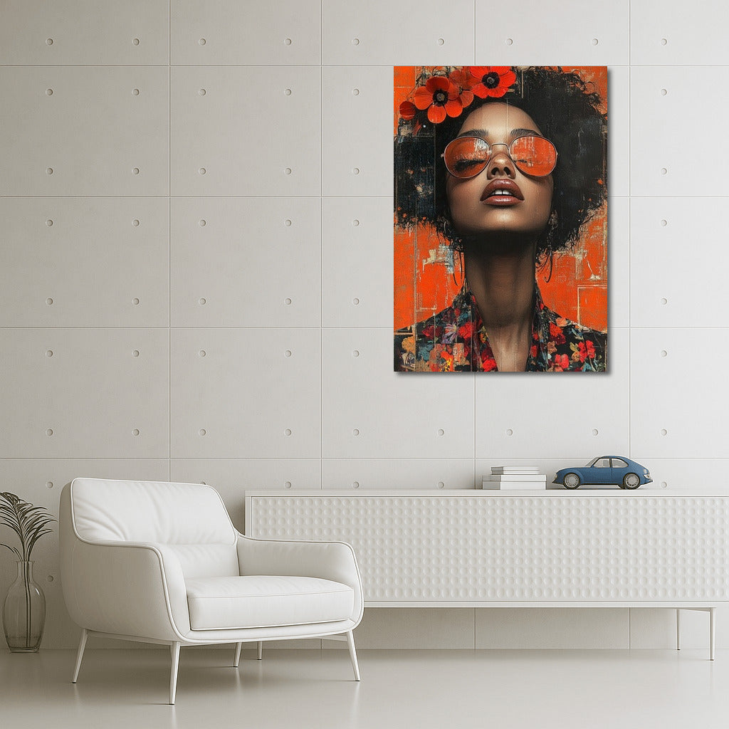 Flower Muse in Orange Sunset