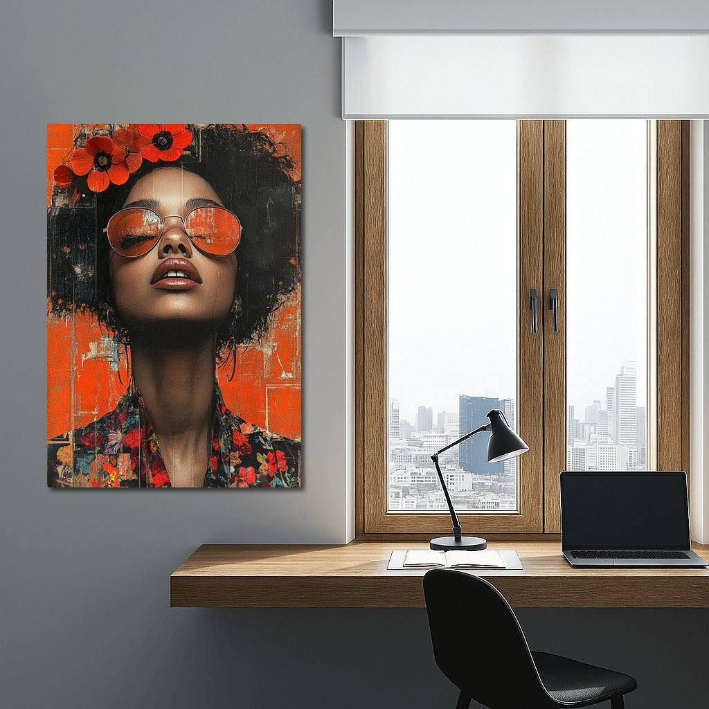 Flower Muse in Orange Sunset