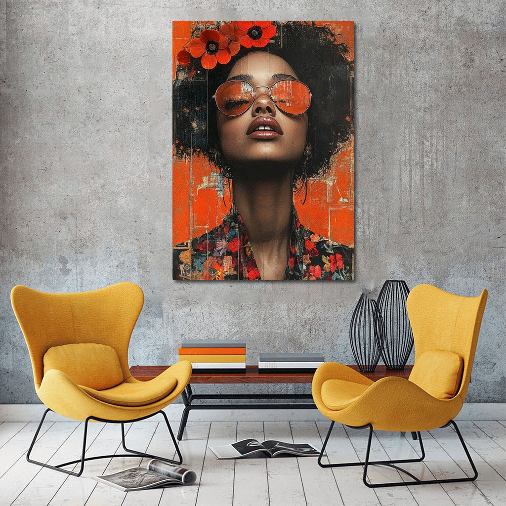 Flower Muse in Orange Sunset