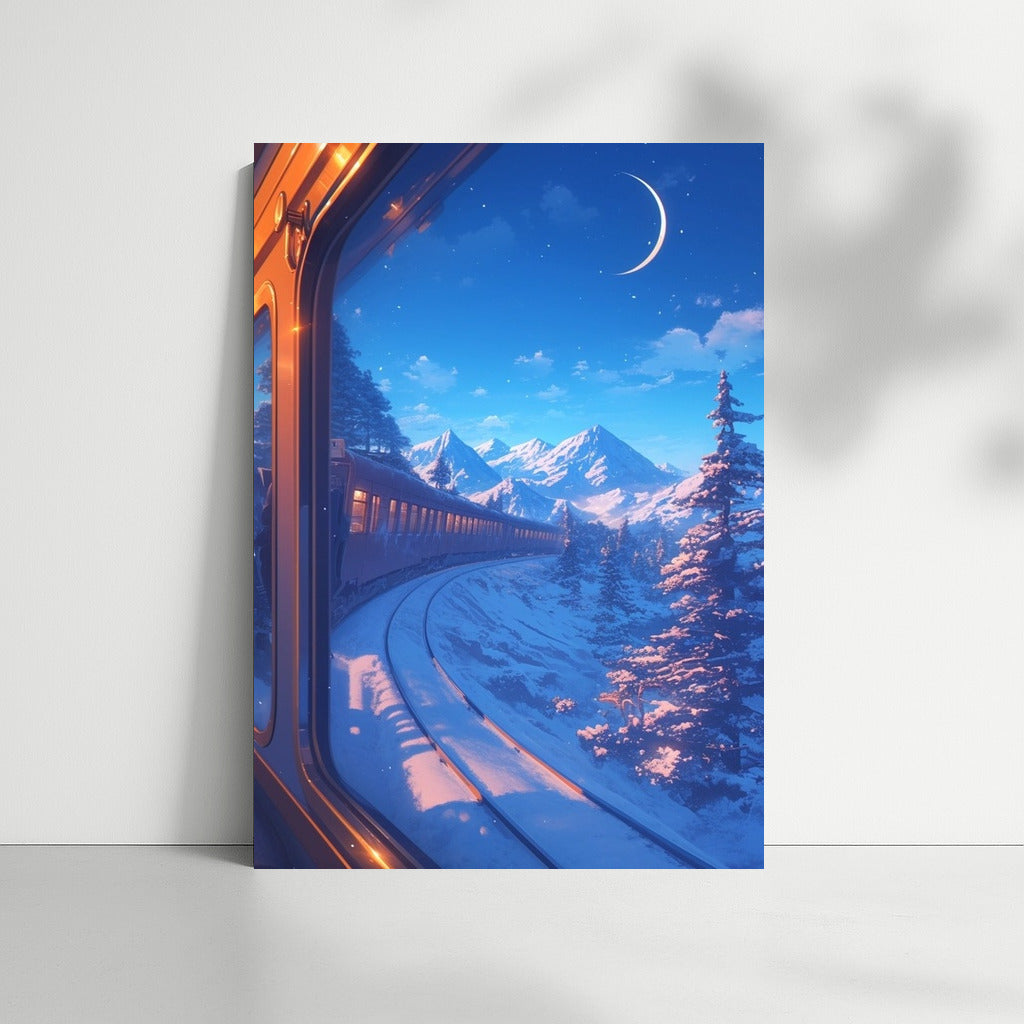 Moonlight Express: Journey Through the Snowy Peaks