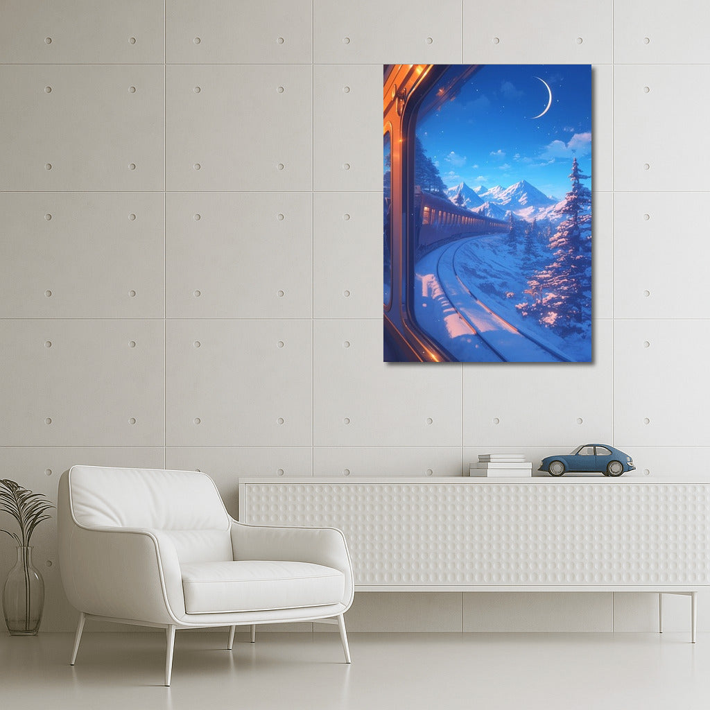 Moonlight Express: Journey Through the Snowy Peaks