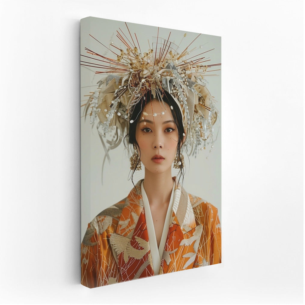Oriental Grace: Grandeur in Patterned Silk