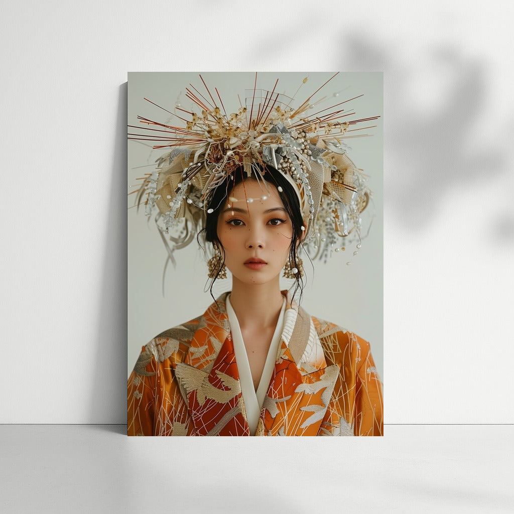 Oriental Grace: Grandeur in Patterned Silk