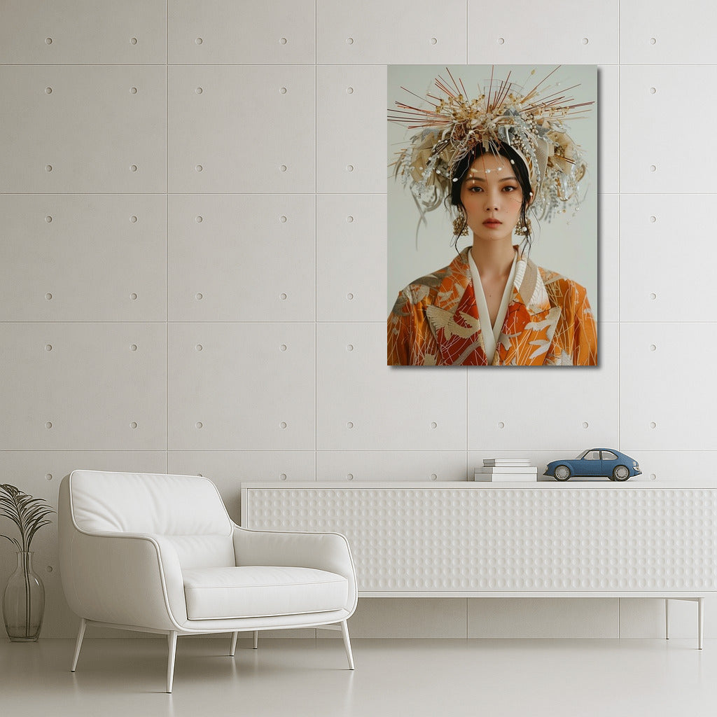 Oriental Grace: Grandeur in Patterned Silk
