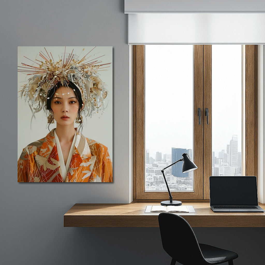 Oriental Grace: Grandeur in Patterned Silk