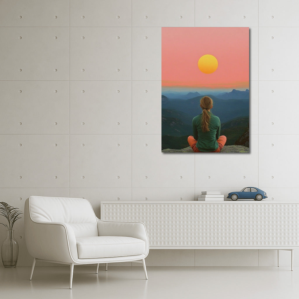 Sunset Dreams: Girl in the Mountains