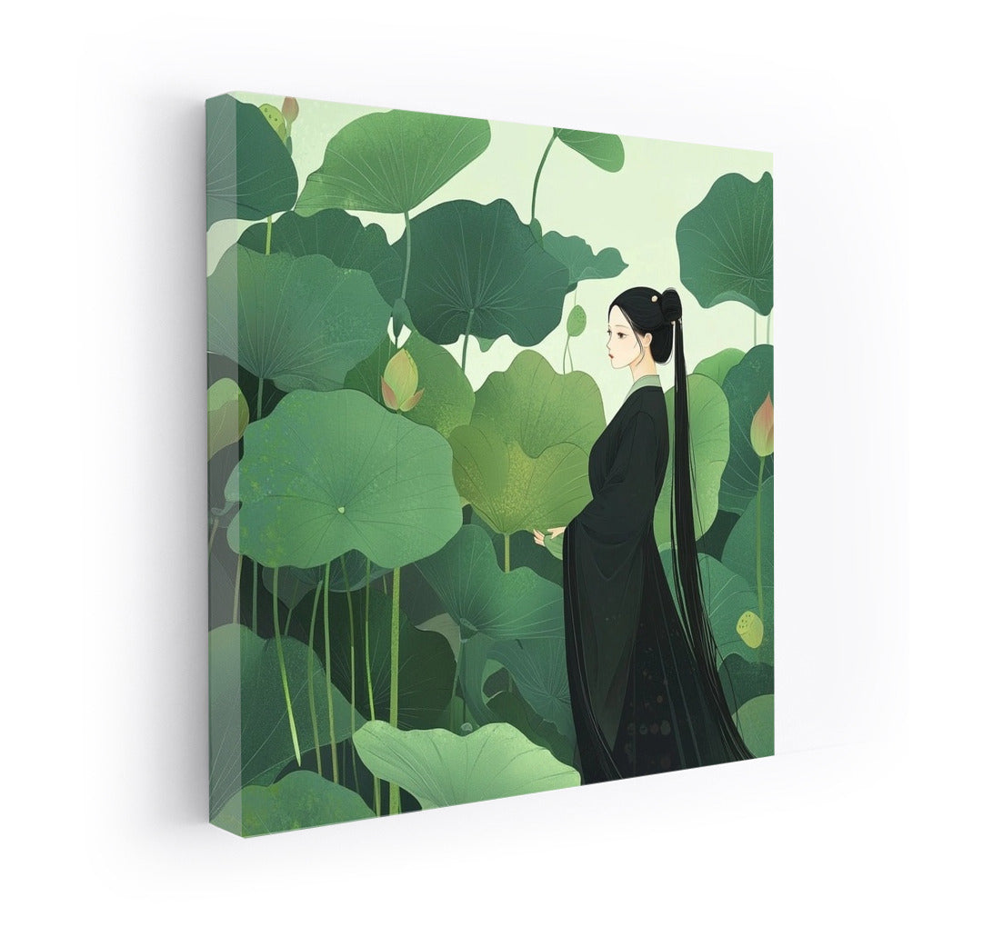 Forest Siren in the Embrace of Lotuses