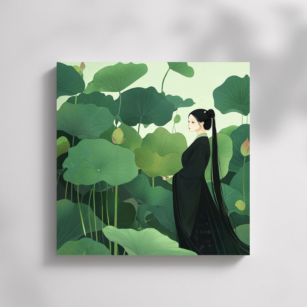 Forest Siren in the Embrace of Lotuses