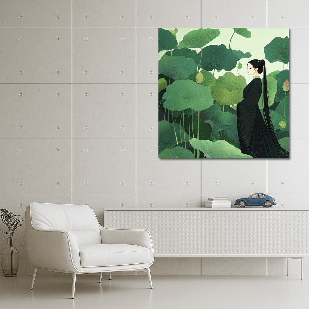 Forest Siren in the Embrace of Lotuses