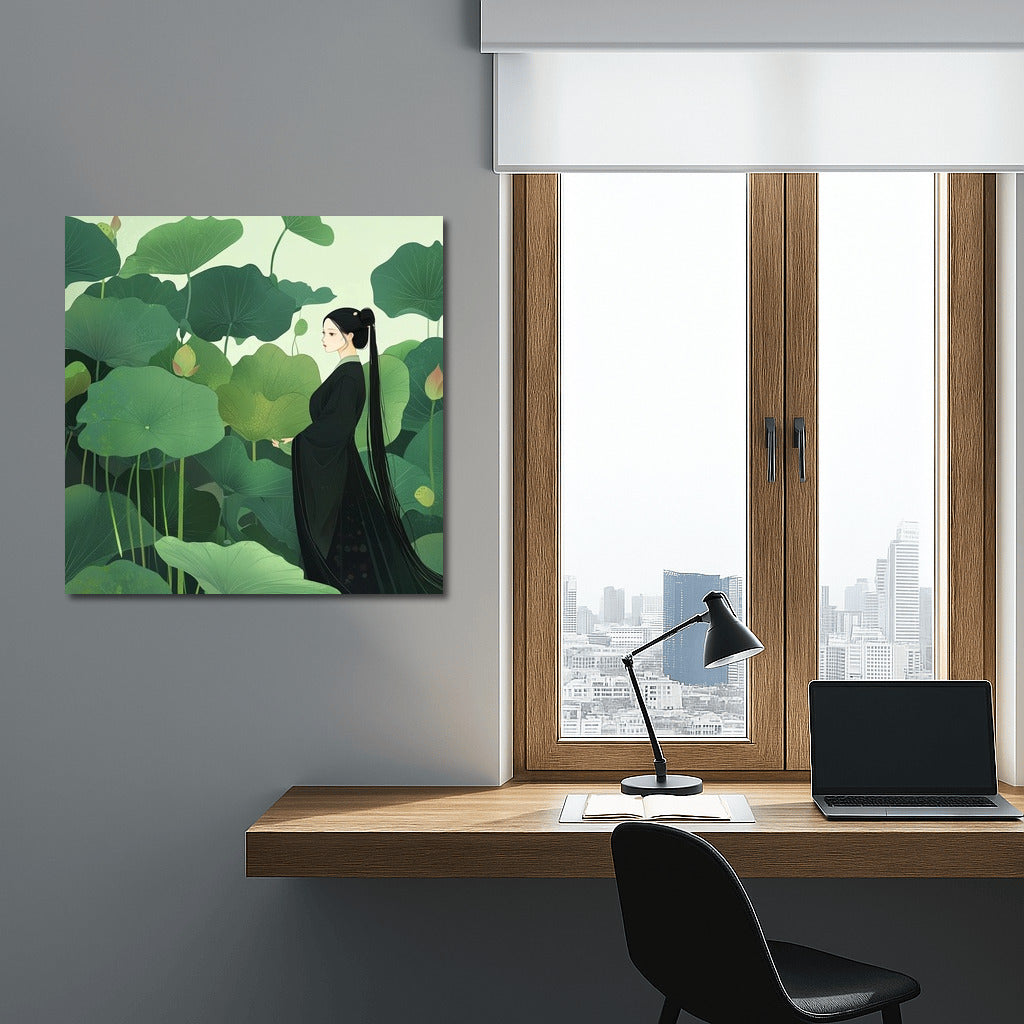 Forest Siren in the Embrace of Lotuses