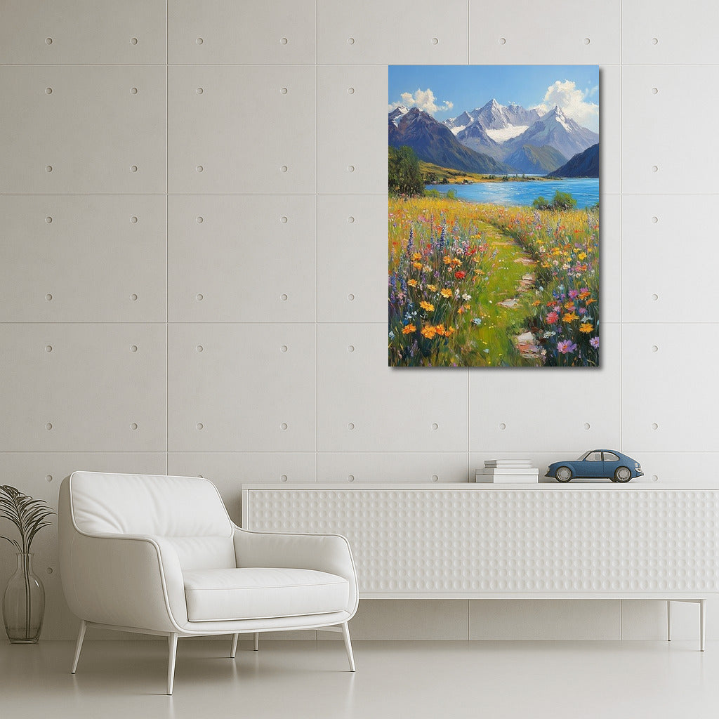 Harmony of Mountains and Flowers