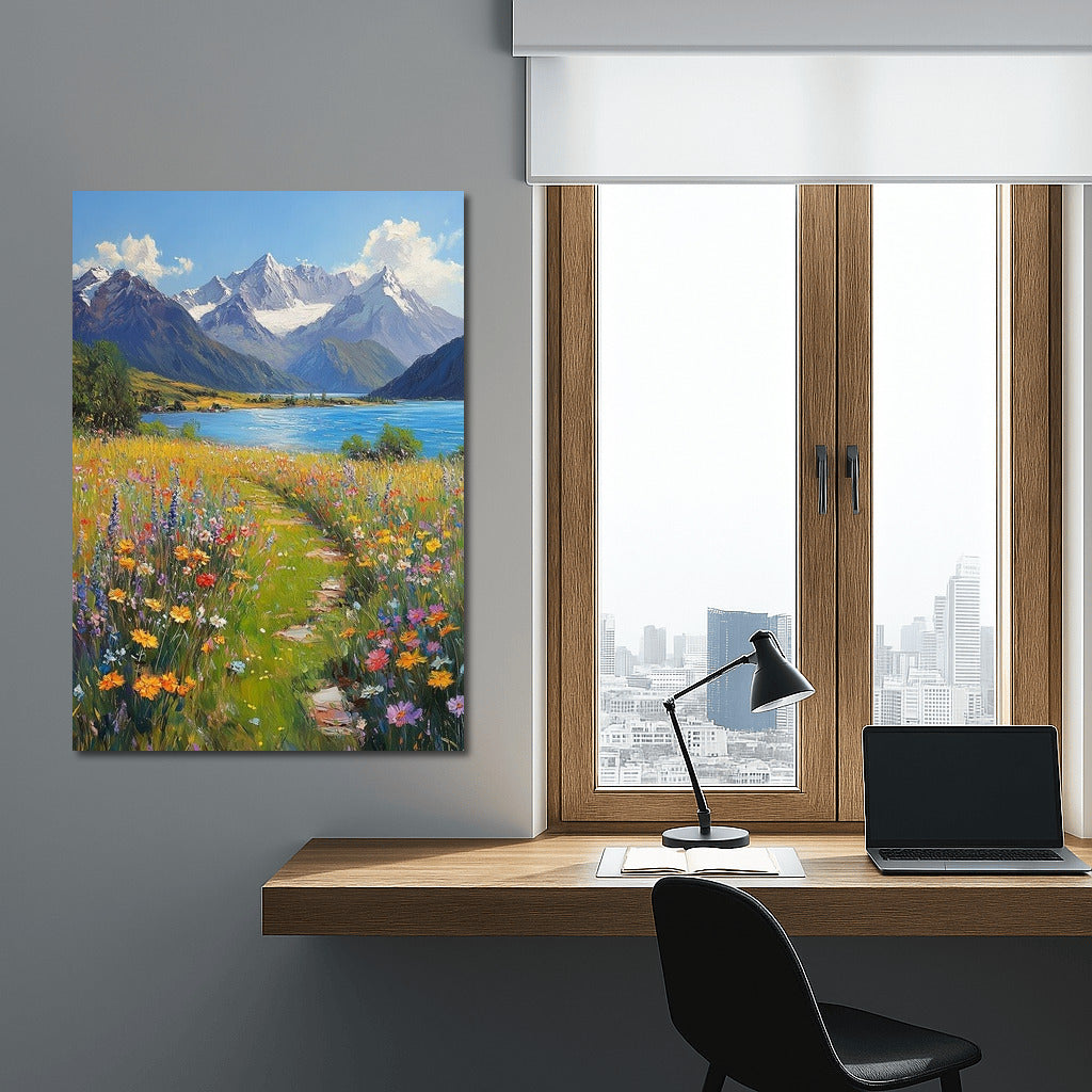 Harmony of Mountains and Flowers