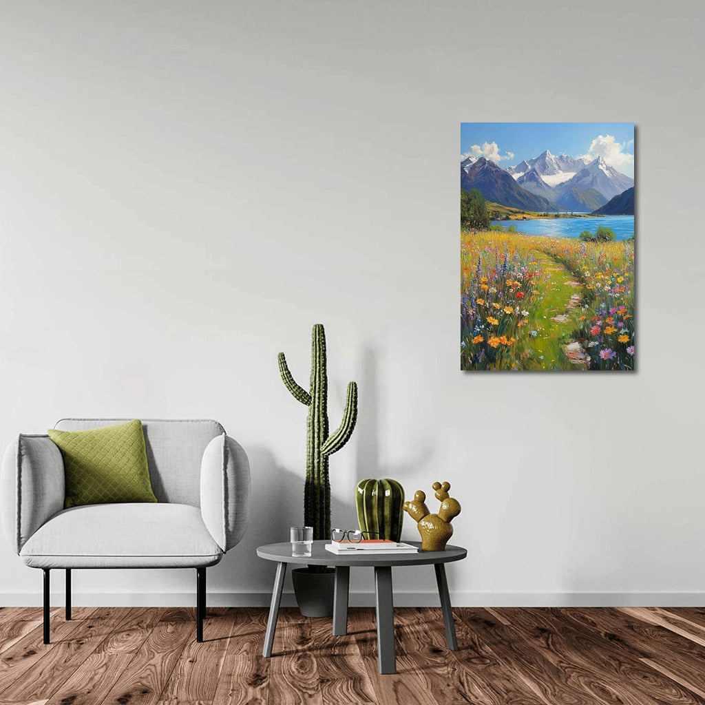 Harmony of Mountains and Flowers