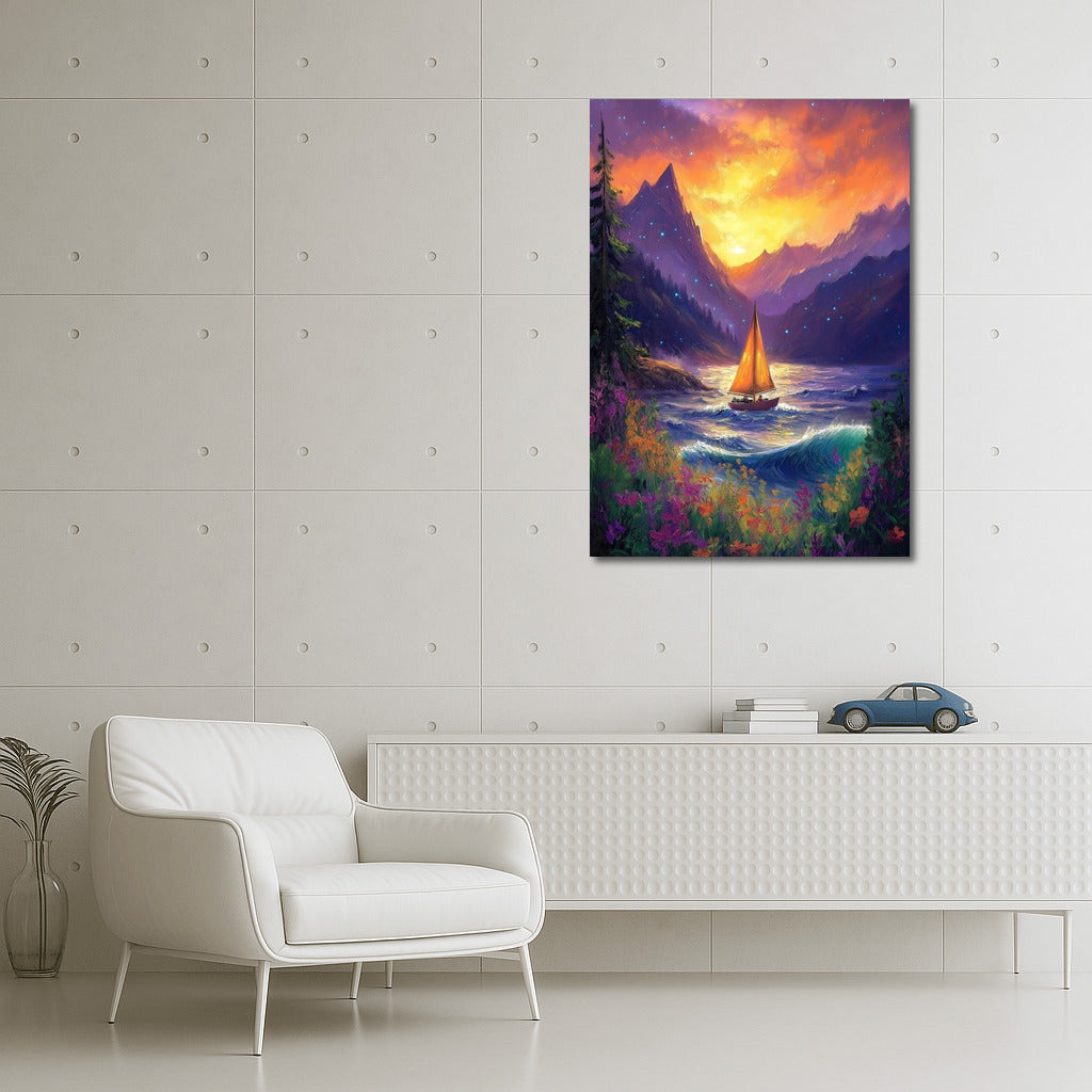 Star Boat in Sunset Symphony